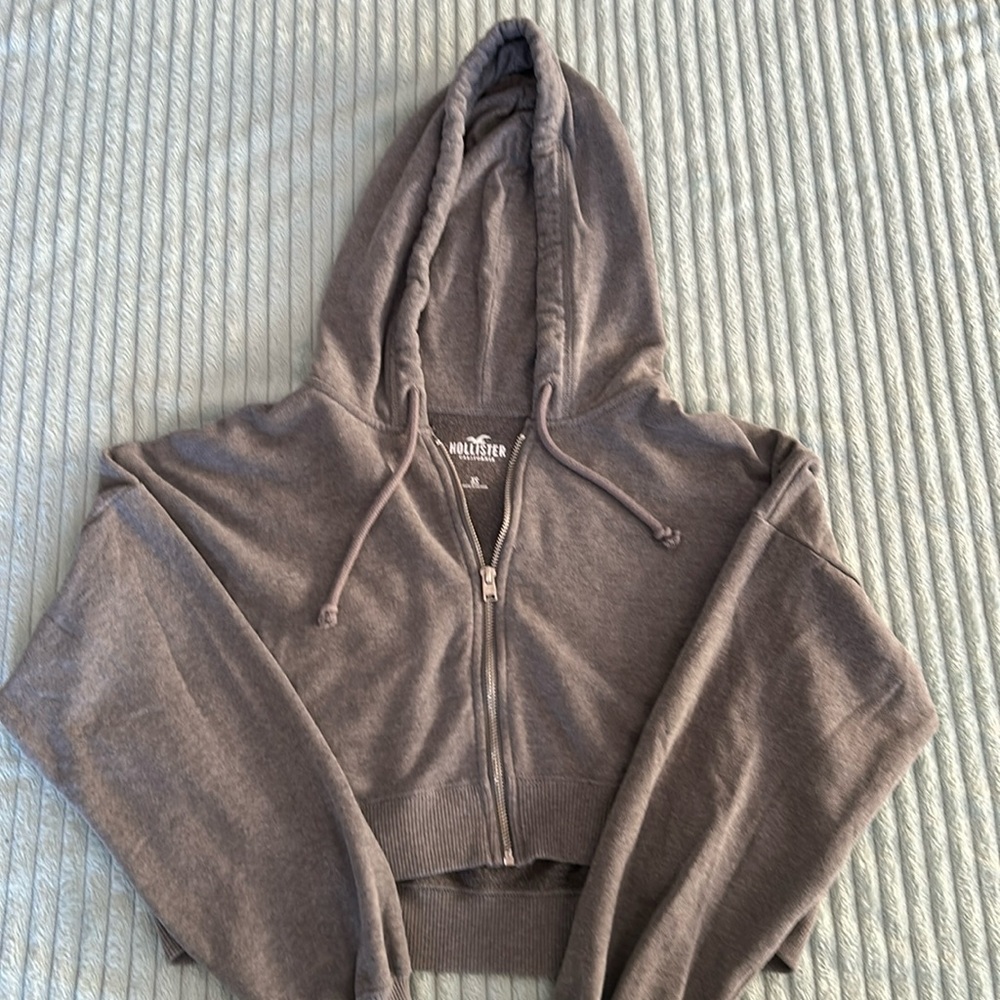 Women’s Hollister Gray Mini Zip-Up Hoodie